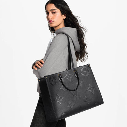 Women's OnTheGo GM Black Monogram Empreinte Leather Tote Bag M44925