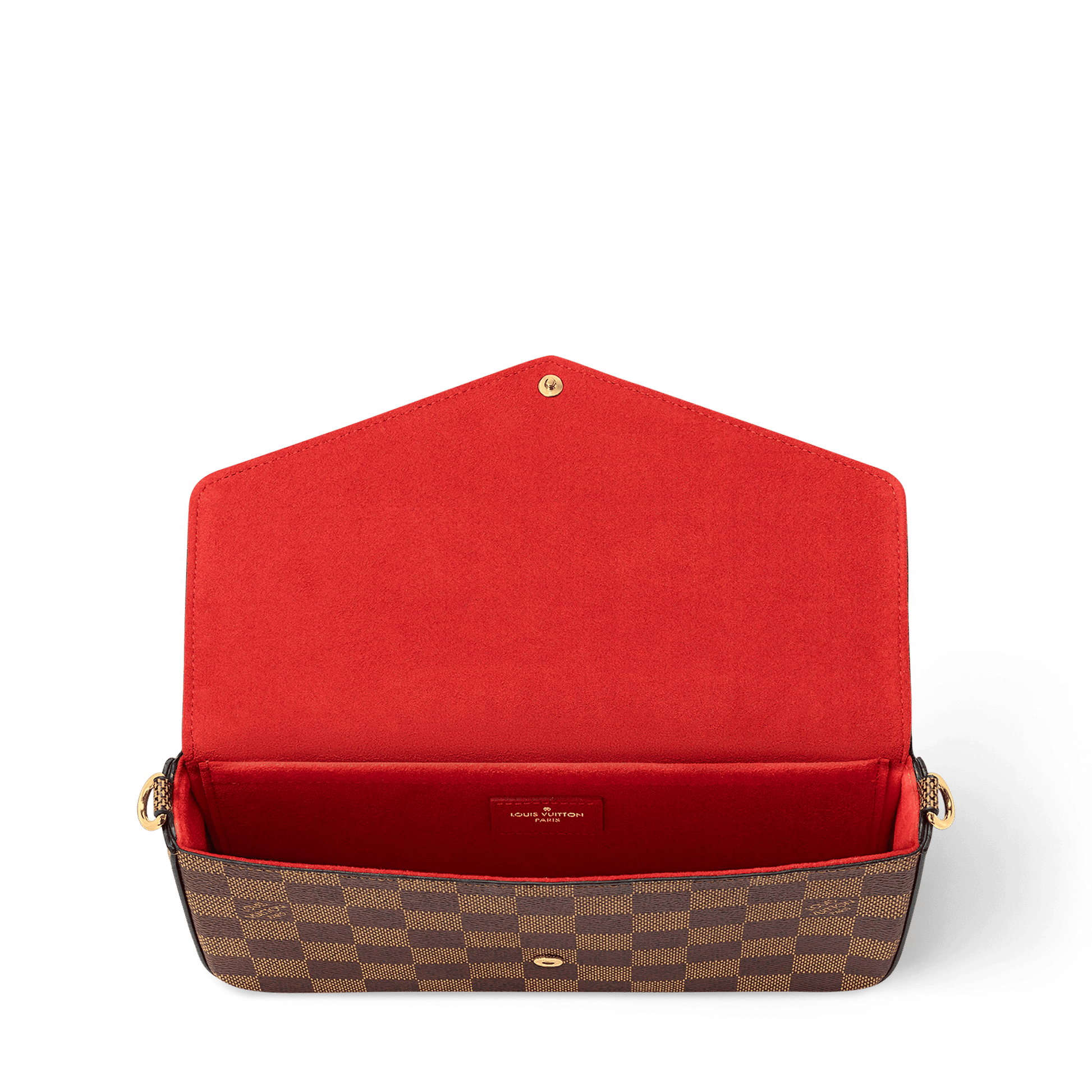 Women's Pochette Félicie Damier Ebene Coated Canvas Chain Wallet N40492