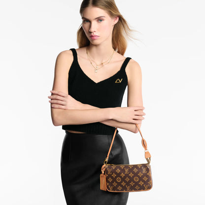 Pochette Accessoires Monogram Origine Canvas Dark Chocolate Gold-Toned Hardware