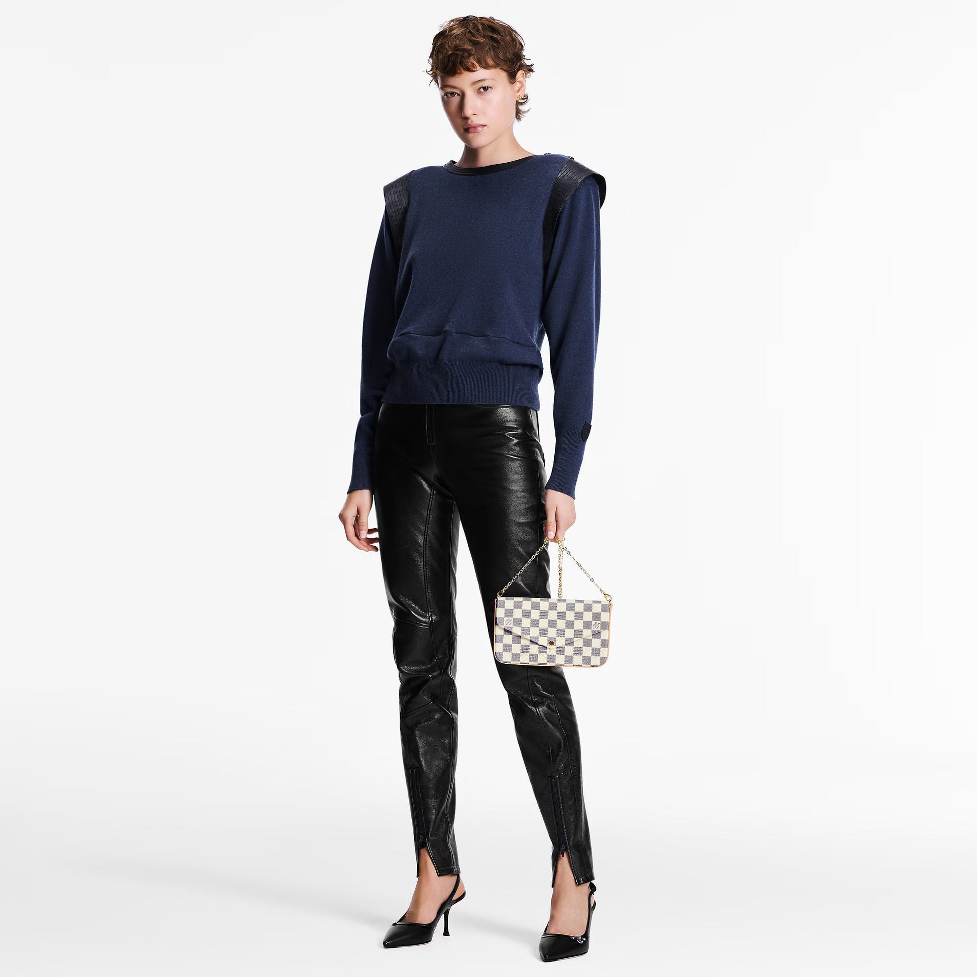 Pochette Félicie Damier Azur Coated Canvas Gold-Toned Hardware