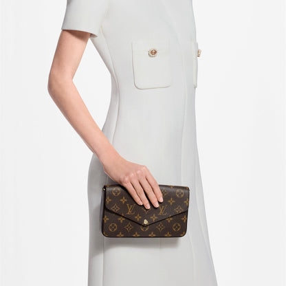 Women's Pochette Félicie Monogram Fuchsia Crossbody Bag