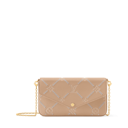 Women's Pochette Félicie Hazelnut Couture Monogram Empreinte Leather Chain Wallet M29482