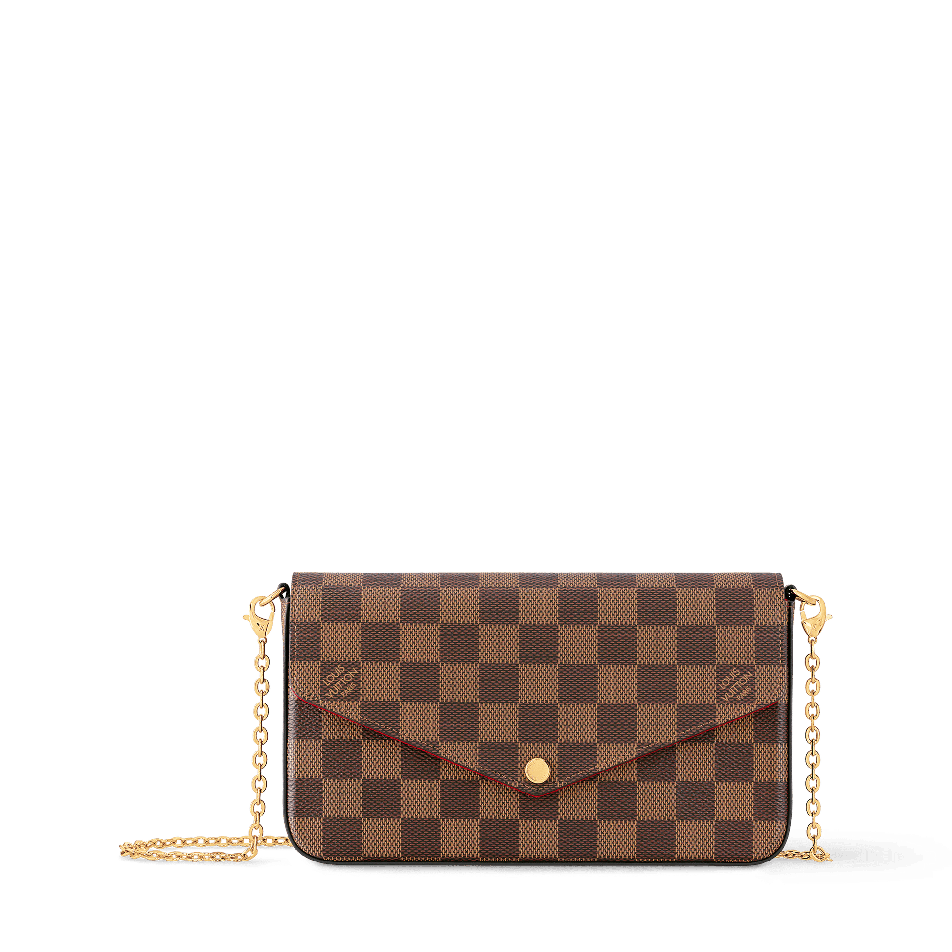 Women's Pochette Félicie Damier Ebene Coated Canvas Chain Wallet N40492