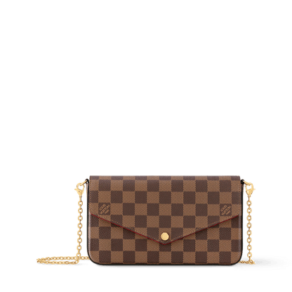Women's Pochette Félicie Damier Ebene Coated Canvas Chain Wallet N40492