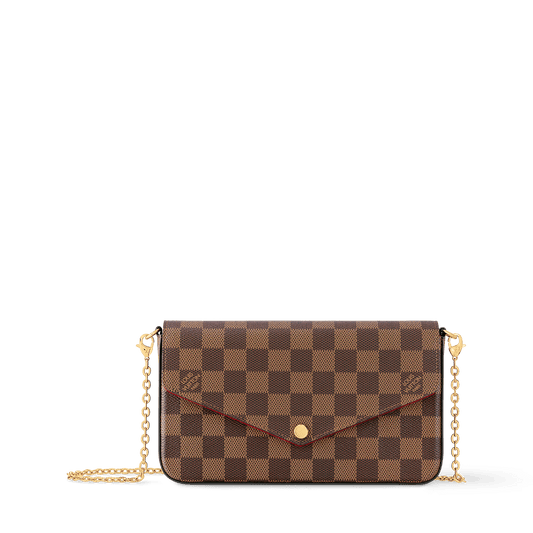 Women's Pochette Félicie Damier Ebene Coated Canvas Chain Wallet N40492