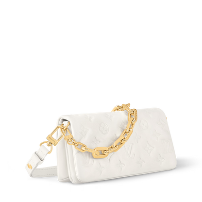 Pochette Coussin Monogram-Embossed Lambskin Gold-Toned Hardware