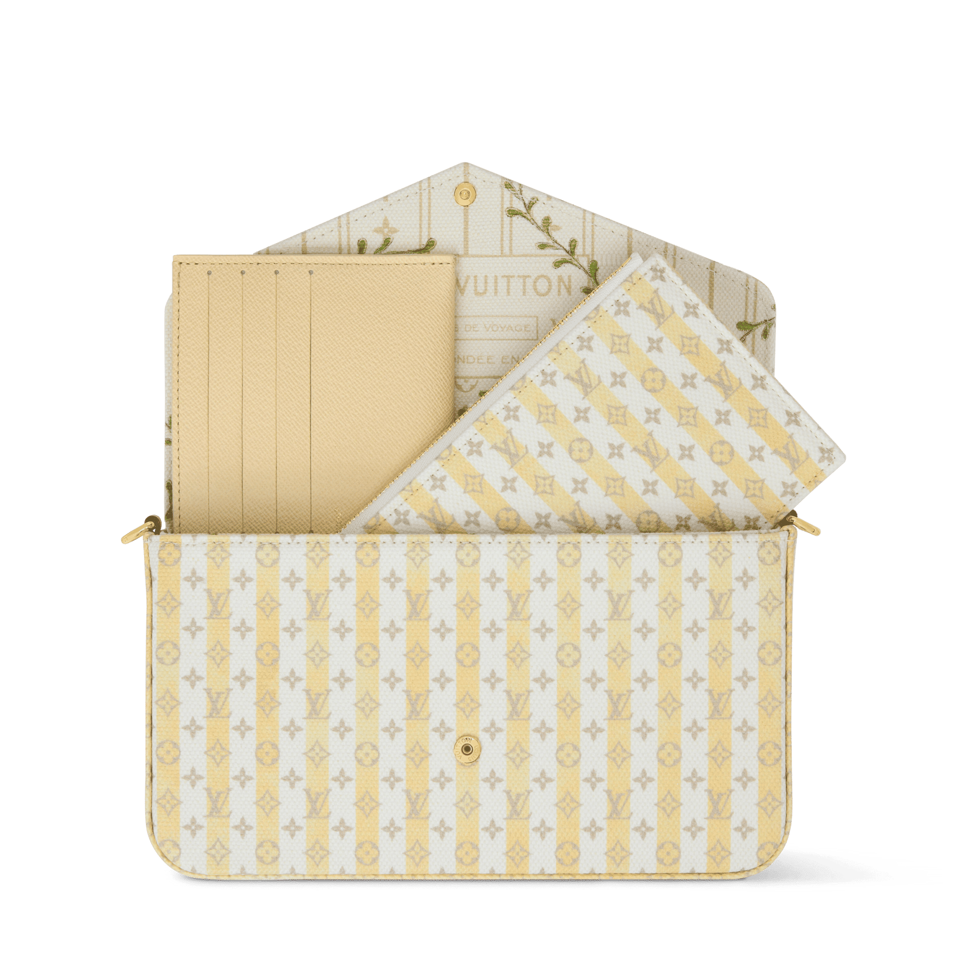 Pochette Félicie Minigram Coated Canvas LV Stamp Banana Gold-Toned Hardware