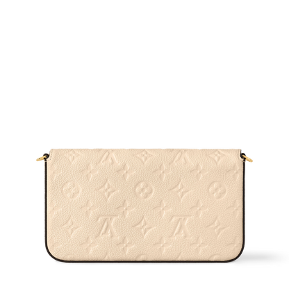 Pochette Félicie Monogram Empreinte Leather Crème Gold-Toned Hardware