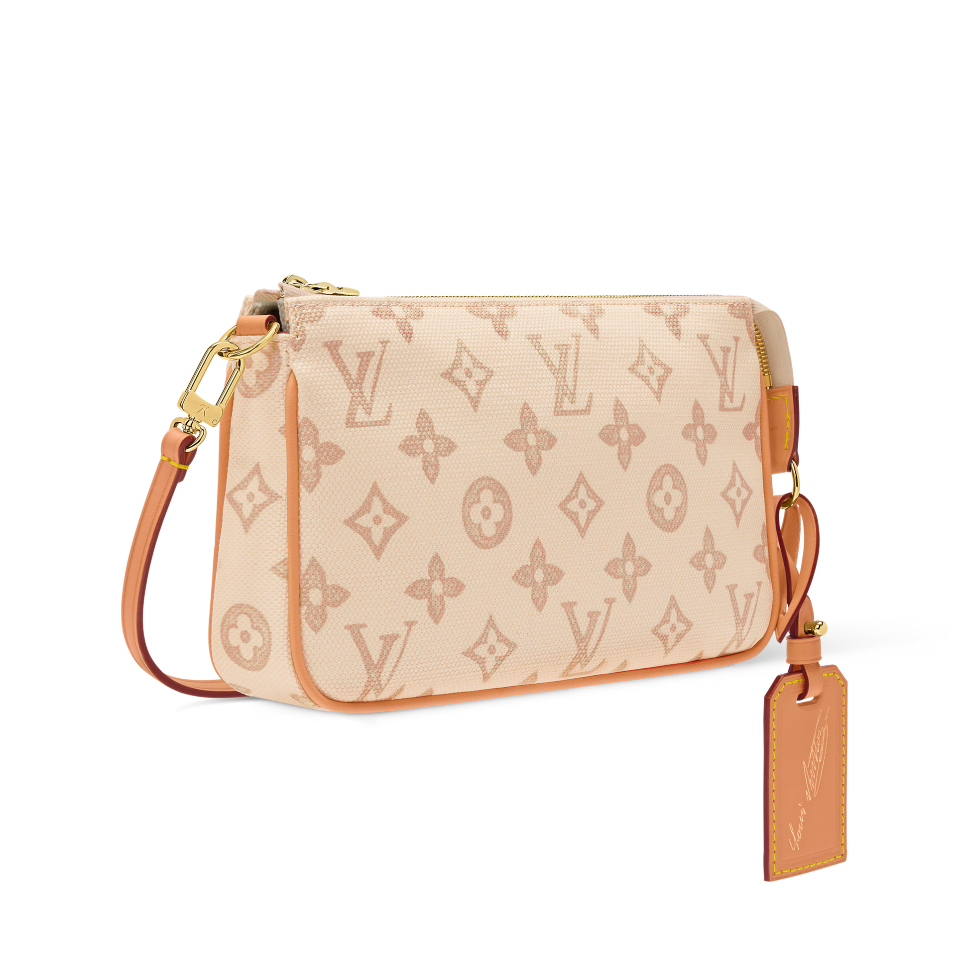 Pochette Accessoires Monogram Origine Canvas Cowhide Leather Gold-Toned Hardware