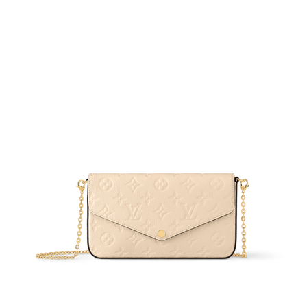 Pochette Félicie Monogram Empreinte Leather Crème Gold-Toned Hardware
