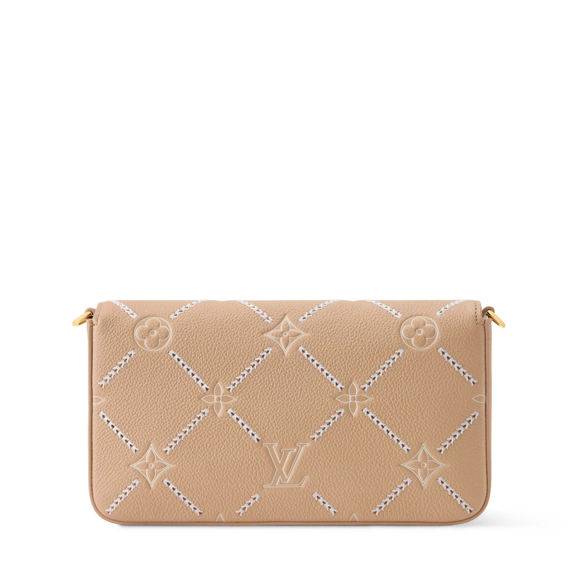 Pochette Félicie Monogram Empreinte Leather Hazelnut Couture Gold-Toned Hardware