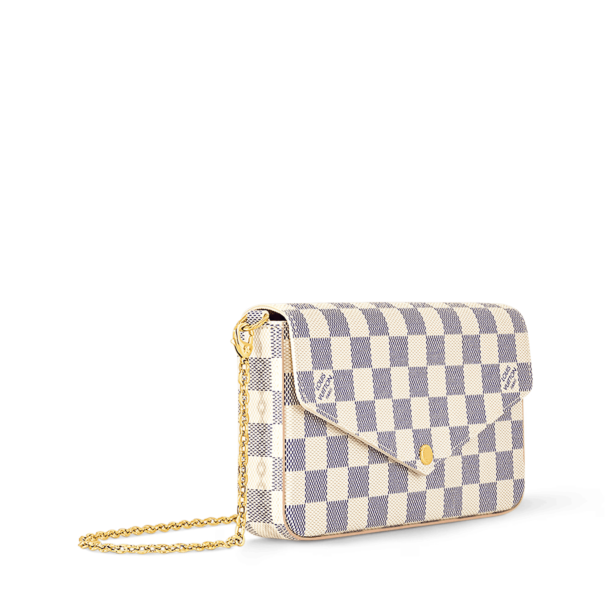 Pochette Félicie Damier Azur Coated Canvas Gold-Toned Hardware