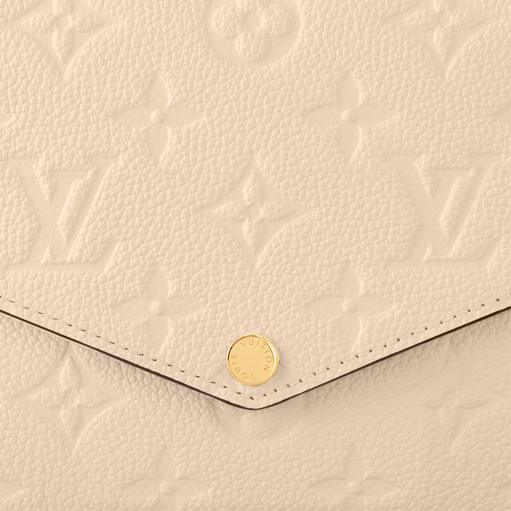 Pochette Félicie Monogram Empreinte Leather Crème Gold-Toned Hardware