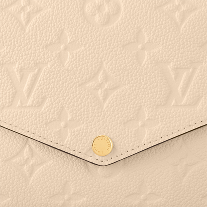 Pochette Félicie Monogram Empreinte Leather Crème Gold-Toned Hardware