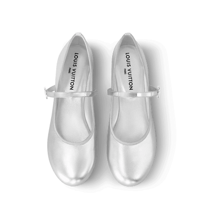 Women's Romy Flat Ballerina Silver 1ACUME
