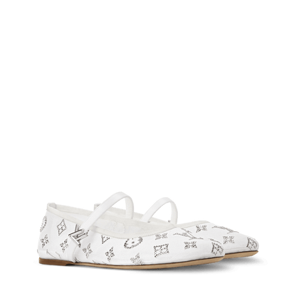 Women's Romy Flat Ballerina Mesh Rhinestone Monogram Ballet Pump 1AK3O8