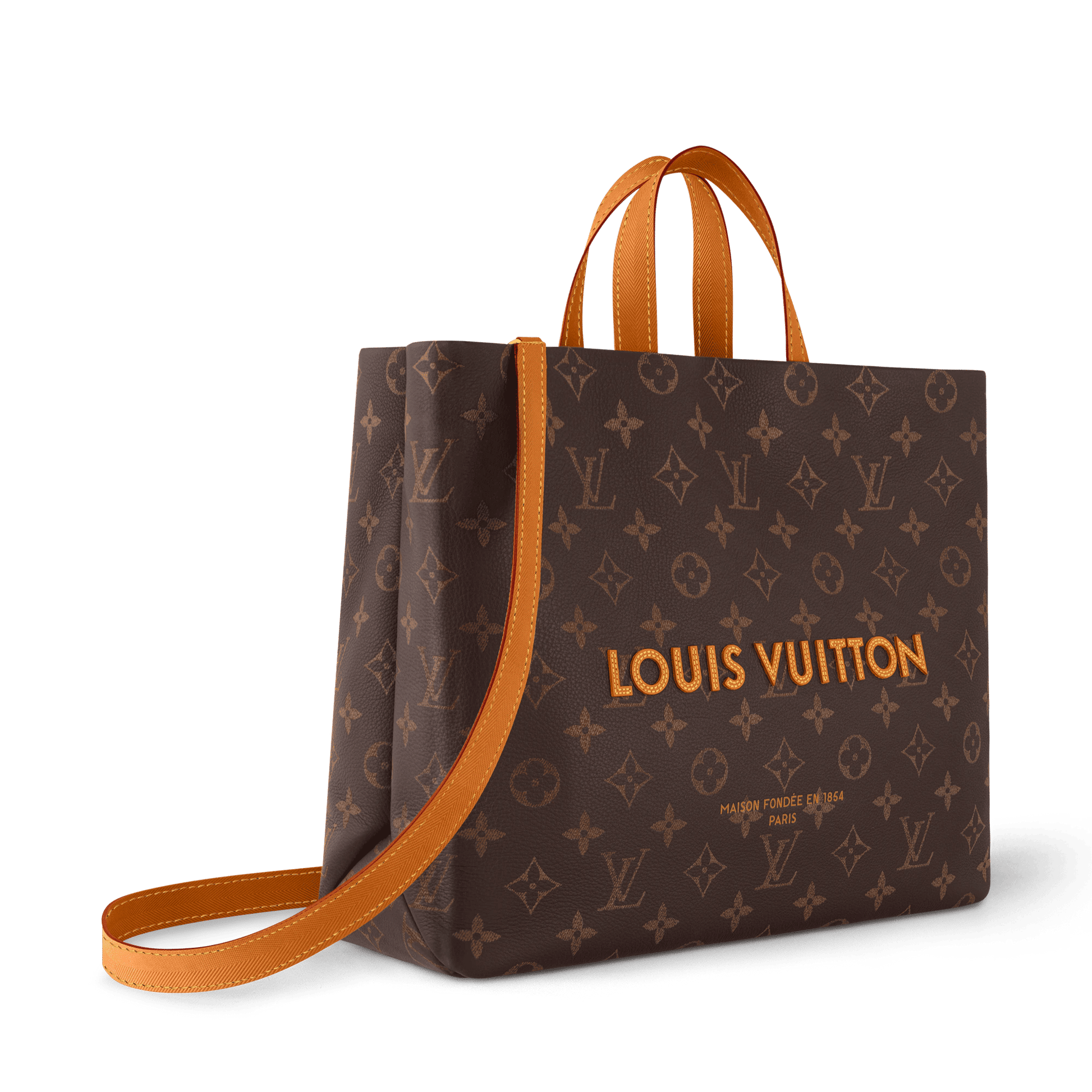 Men's Shopper Tote MM Monogram Calf Leather