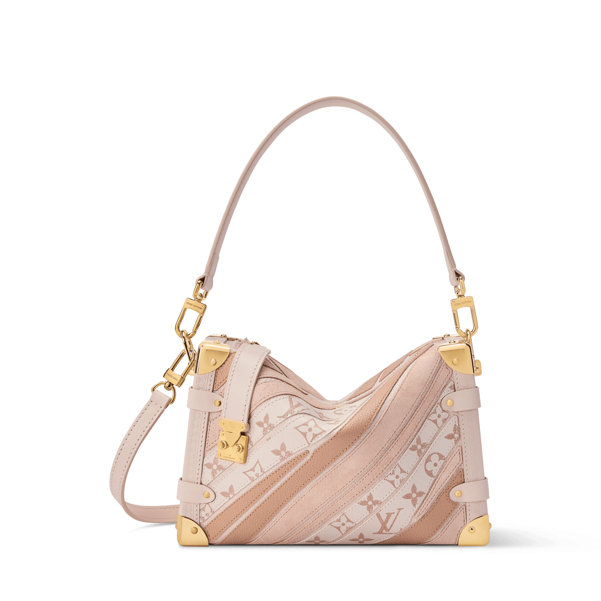 Women's Side Trunk MM Quartz Monogram Dune Canvas Crossbody Bag