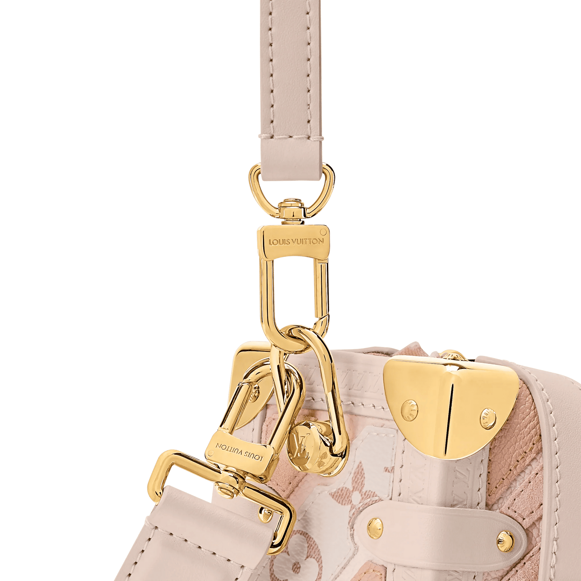 Women's Side Trunk MM Quartz Monogram Dune Canvas Crossbody Bag