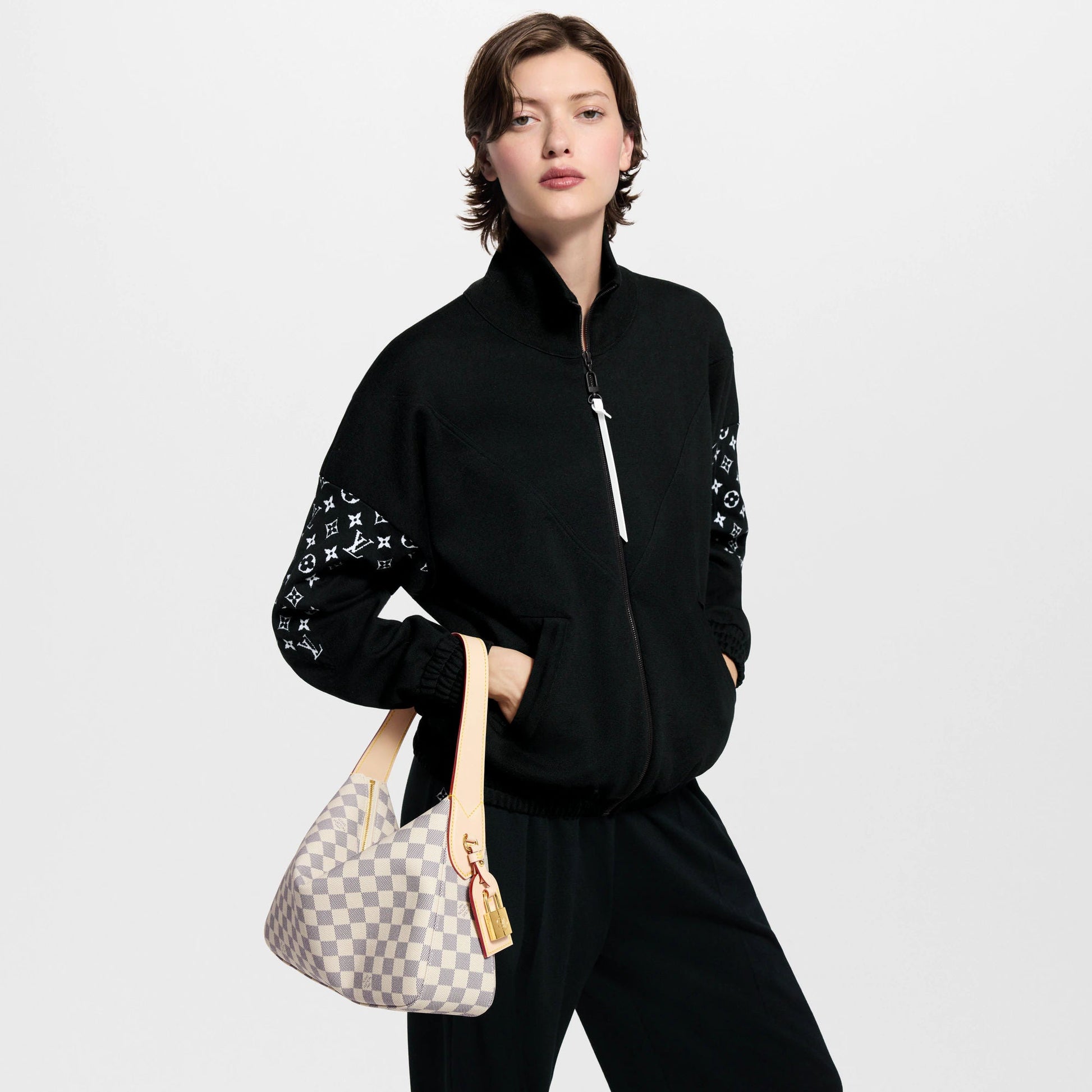 Women's Slouchy PM Damier Azur Coated Canvas Shoulder Bag N00116