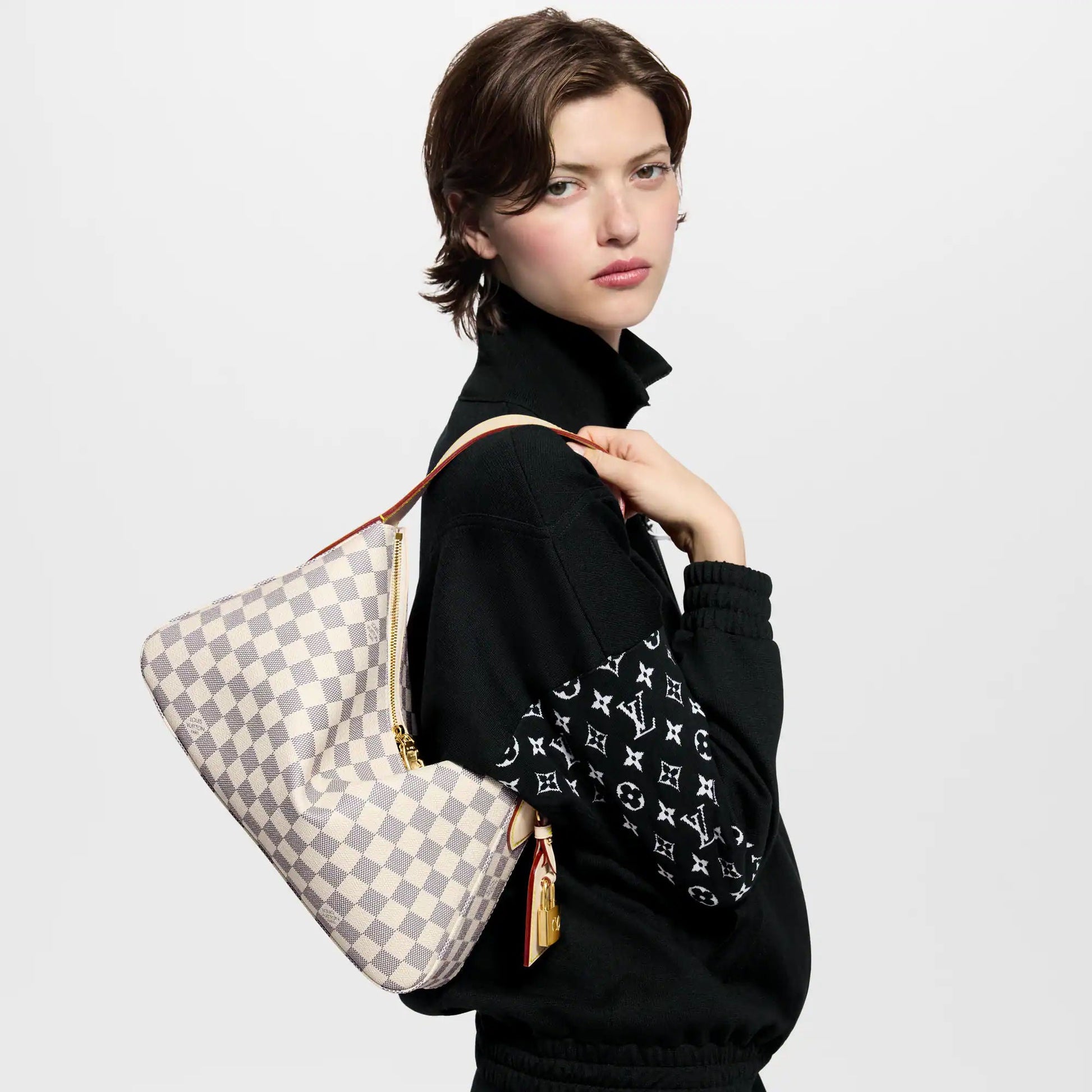 Women's Slouchy PM Damier Azur Coated Canvas Shoulder Bag N00116