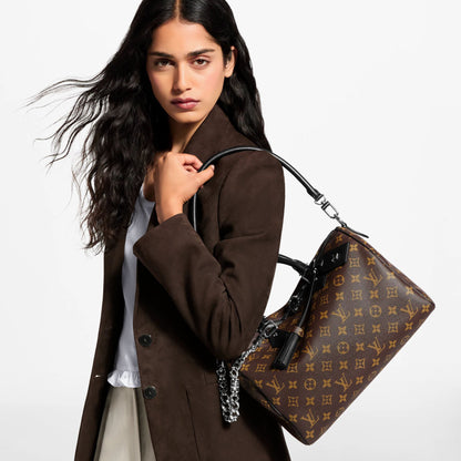 Women's Speedy Soft 30 Dark Monogram Coated Canvas Handbag M12243