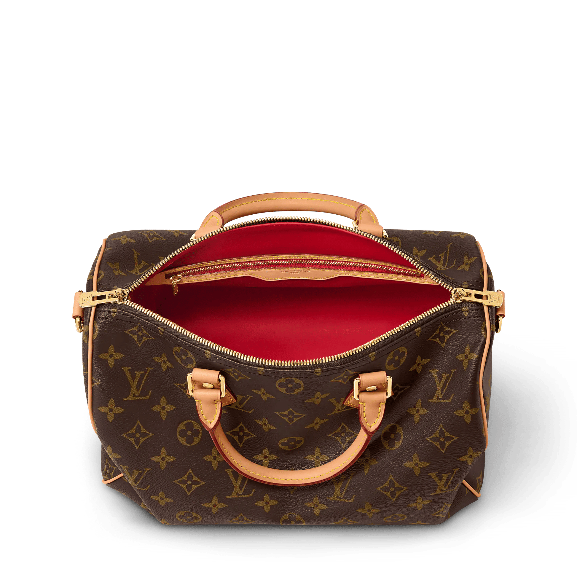 Women's Speedy Soft 30 Crafty Monogram Red Tote Bag