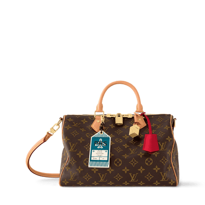 Women's Speedy Soft 30 Crafty Monogram Red Tote Bag