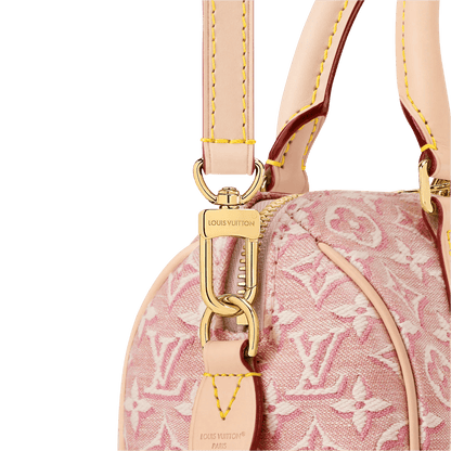 Women's Speedy Bandoulière 20 Monogram Emblème Rose Ruban Bag