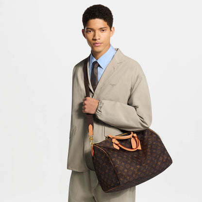 Speedy 40 Bandoulière Monogram Silk Tech Gold-Toned Hardware