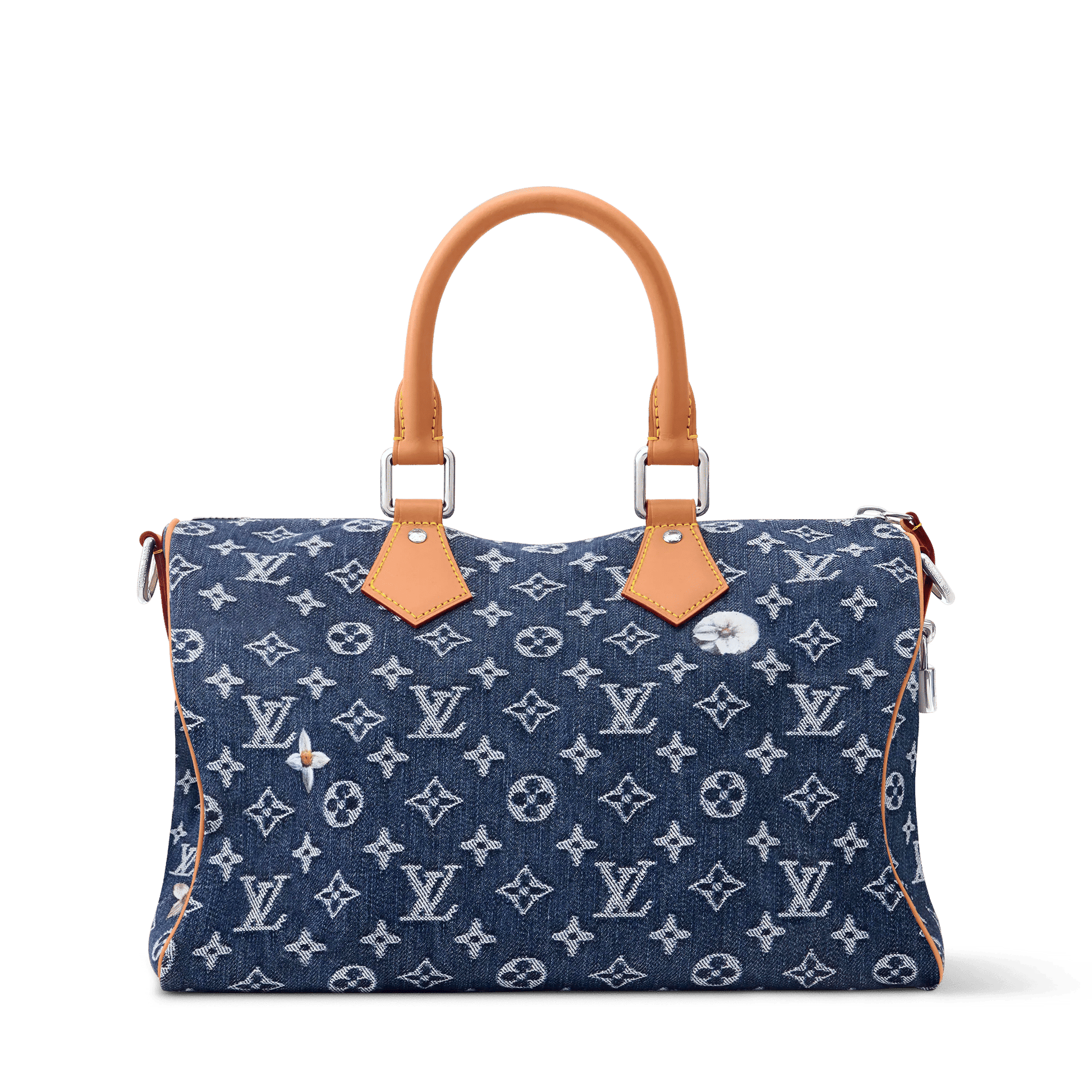 Men's Speedy 30 Bandoulière Bag Monogram Flowers Denim