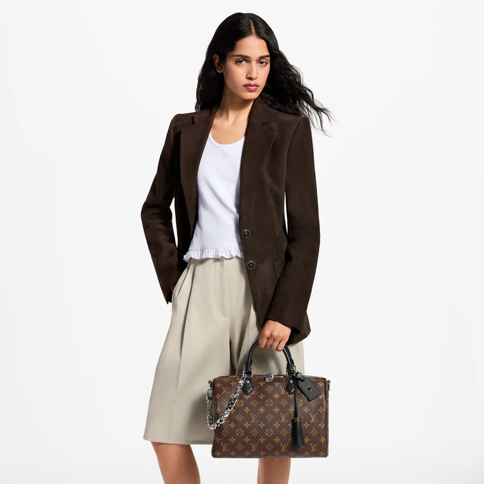 Women's Speedy Soft 30 Dark Monogram Coated Canvas Handbag M12243