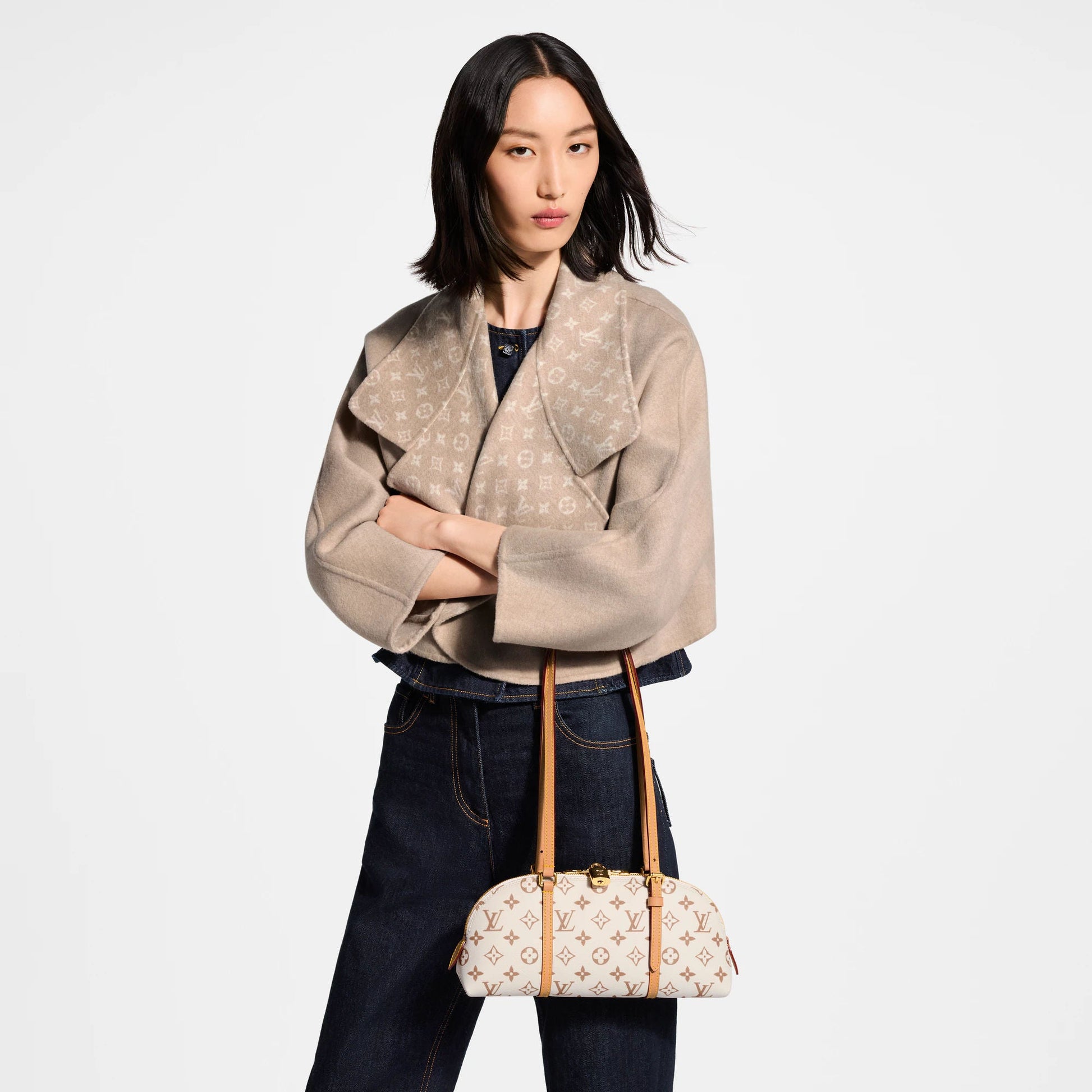 Women's Squire East-West Monogram Dune Canvas Shoulder Bag