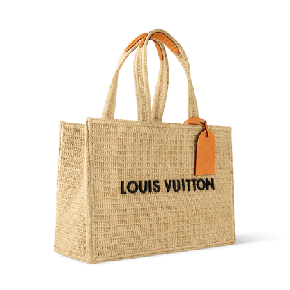 Summer Shopper Tote MM Raffia Natural Beige