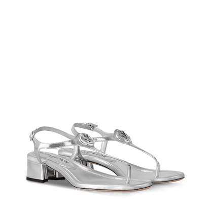 Women's Sunkiss Sandal Silver Metallic Calf Leather 1AHNQ9