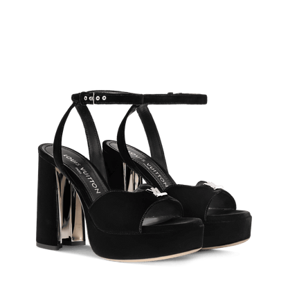 Women's Swing Platform Sandal Black Velvet 1AICSA