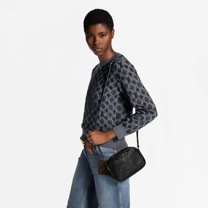 Women's Tiny Camera Bag Black Monogram Empreinte Leather Crossbody M25518