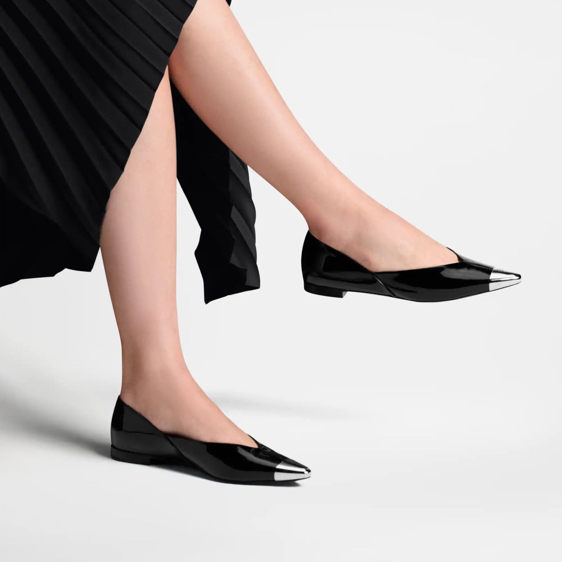 Women's Urban Twist Ballerina Black Patent Calf Leather 1AJNW7