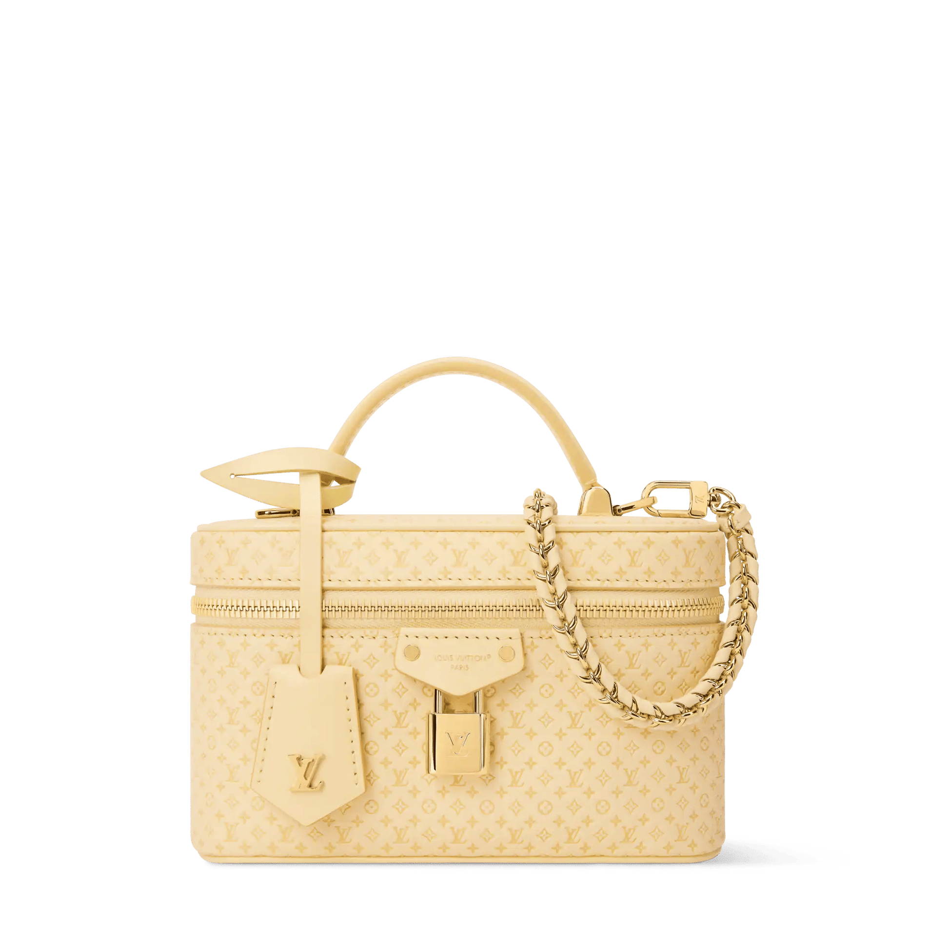 Women's Vanity Chain Pouch Banana Calfskin Leather Chain Wallet M29051