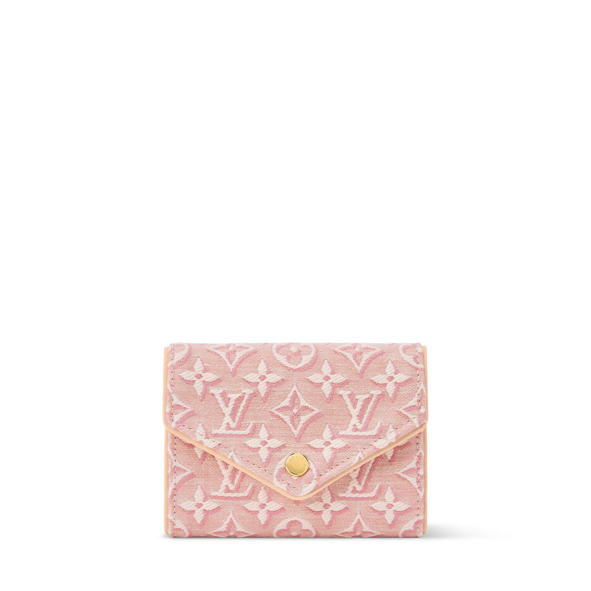 Victorine Wallet Monogram Emblème Rose Ruban Jacquard Textile Gold-Toned Hardware