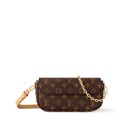 Women's Wallet On Chain Ivy Monogram Canvas Chain Wallet