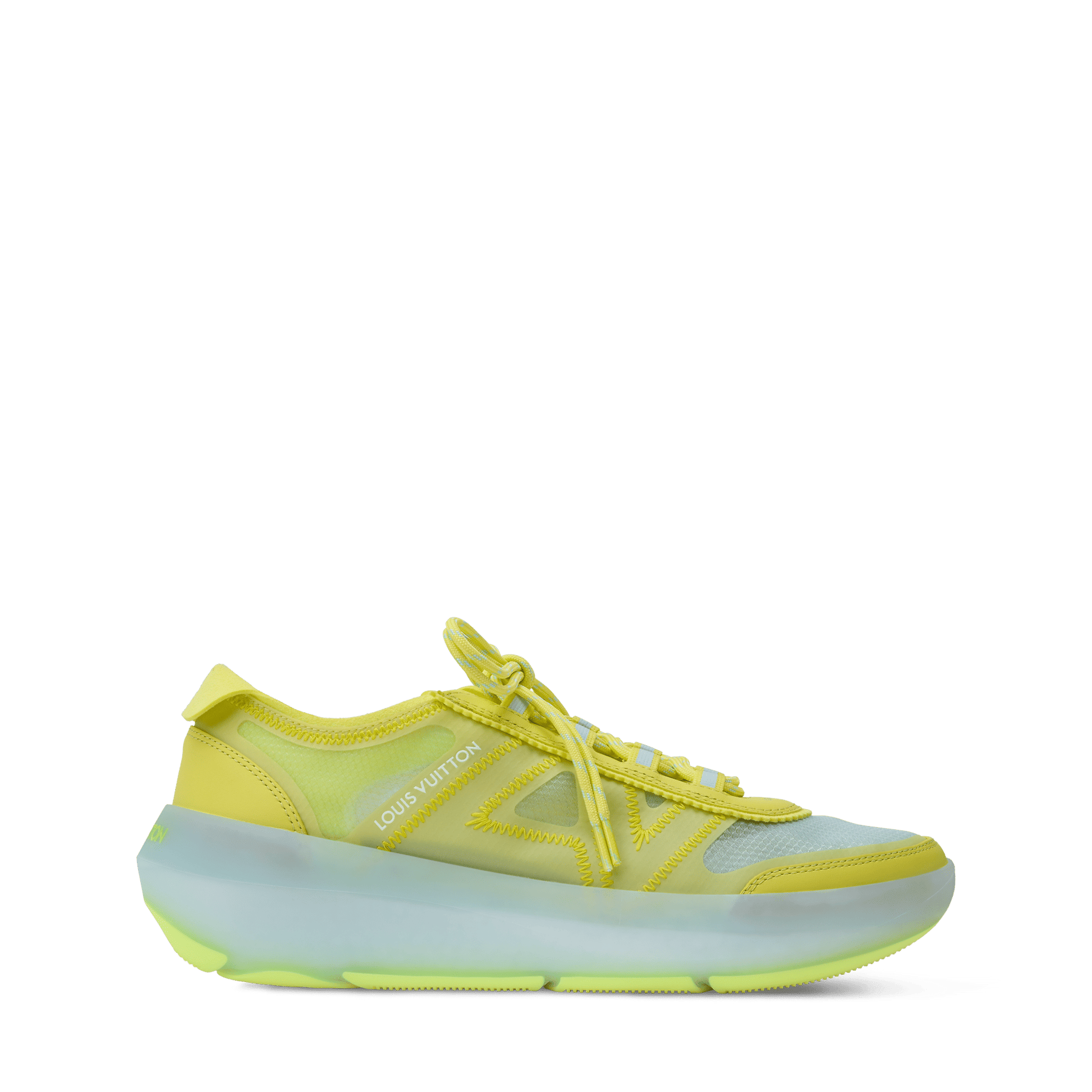 Women's LV Sprint Yellow Technical Mesh Sneaker 1AJOYK