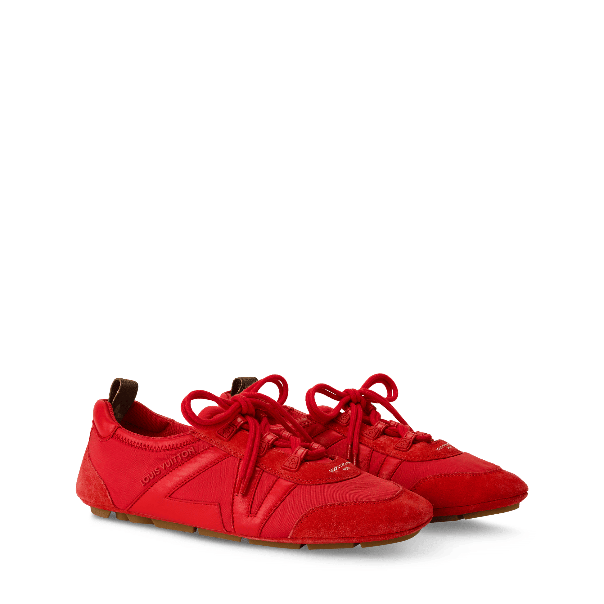 Women's LV Sneakerina Red Technical Nylon & Suede Calf Leather Sneaker 1AJPC5