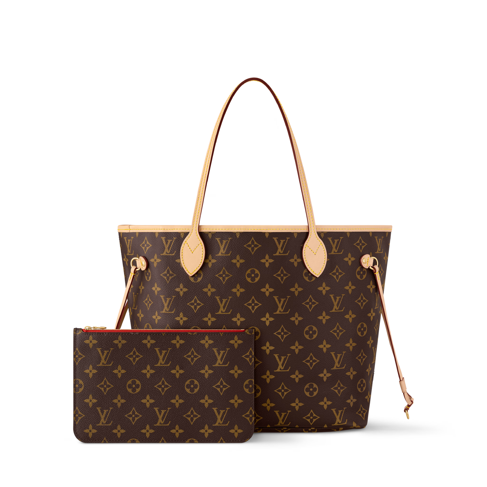 Women's Neverfull MM Tote Monogram Canvas Cherry