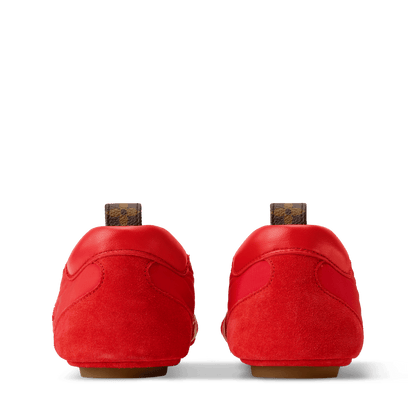 Women's LV Sneakerina Red Technical Nylon & Suede Calf Leather Sneaker 1AJPC5