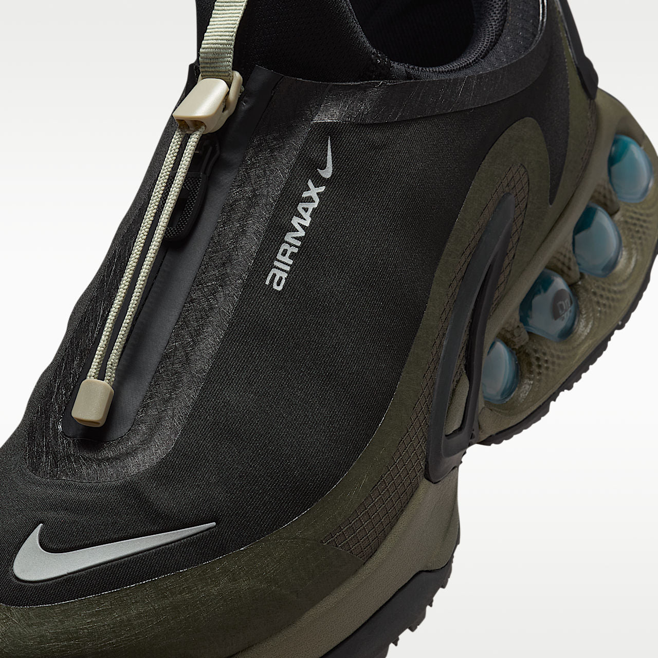 Air Max Dn Roam Men's Shoes Water-Repellent Black/Cargo Khaki/Stone/Metallic Silver