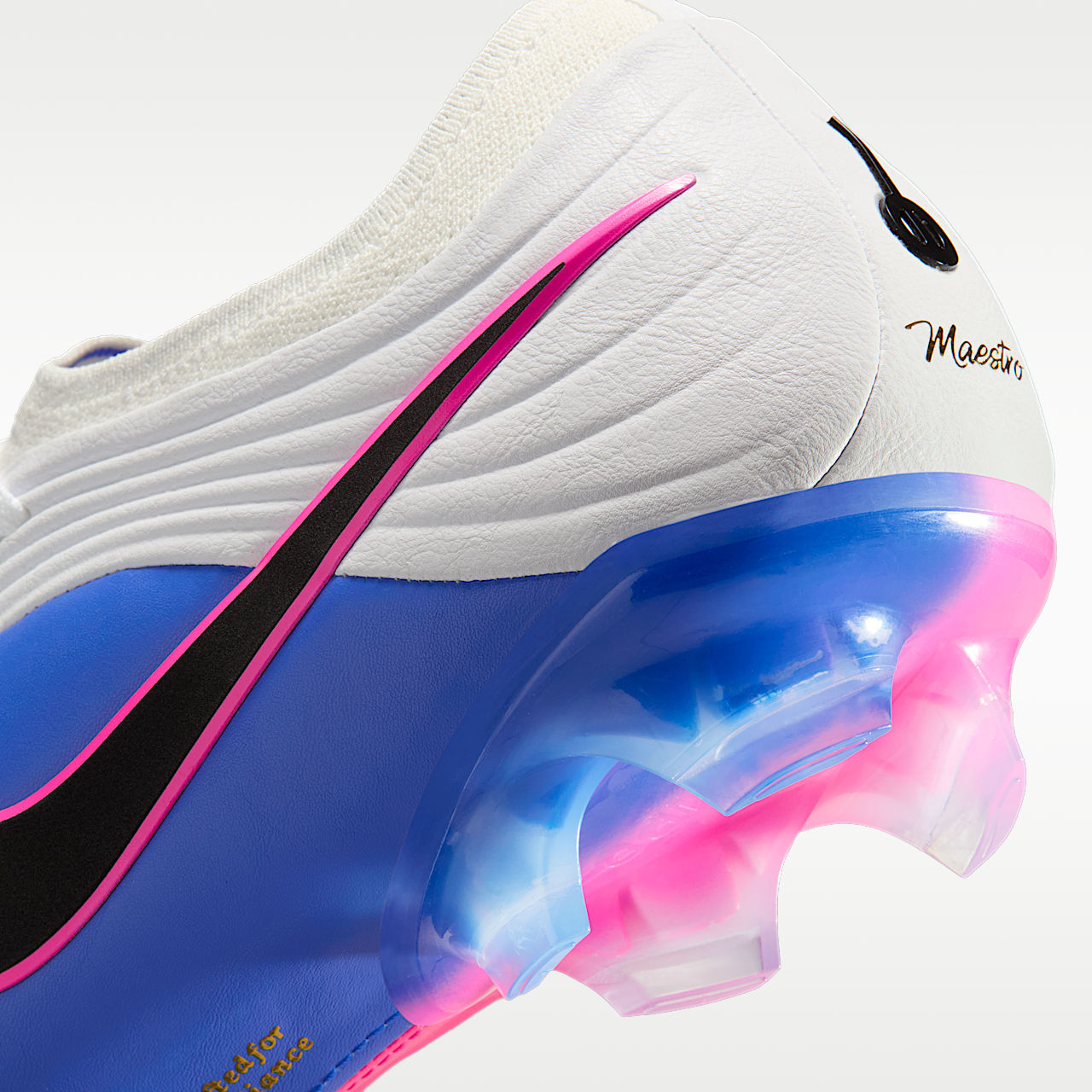 Tiempo Maestro Elite Firm-Ground Low-Top Soccer Cleats White/Racer Blue