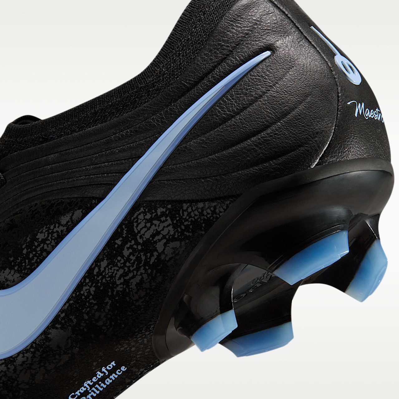 Tiempo Maestro Elite Low-Top Soccer Cleats TECHLEATHER Black/Ice Blue