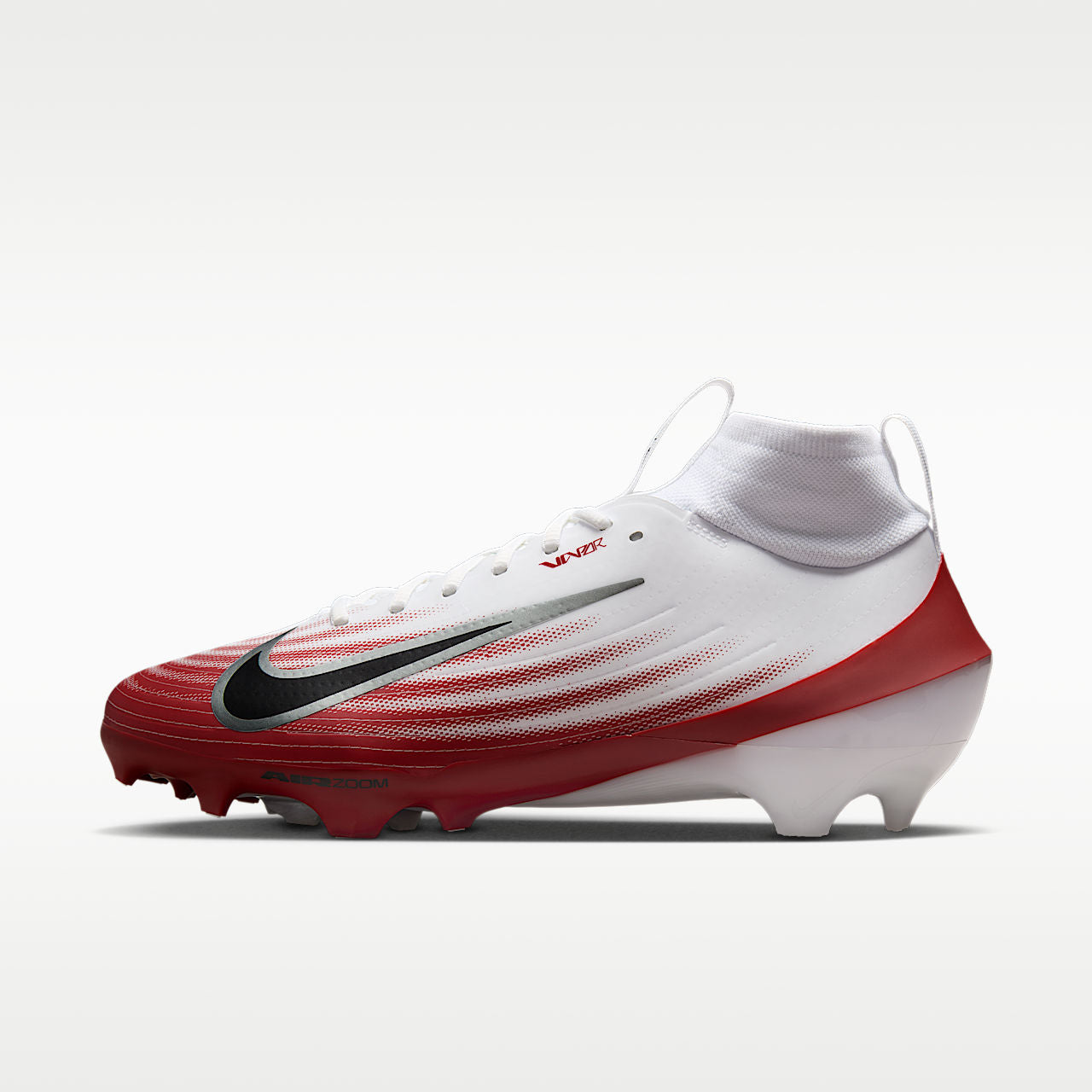 Vapor Pro 1 Football Cleats Air Zoom White/Team Crimson/Metallic Silver/Black