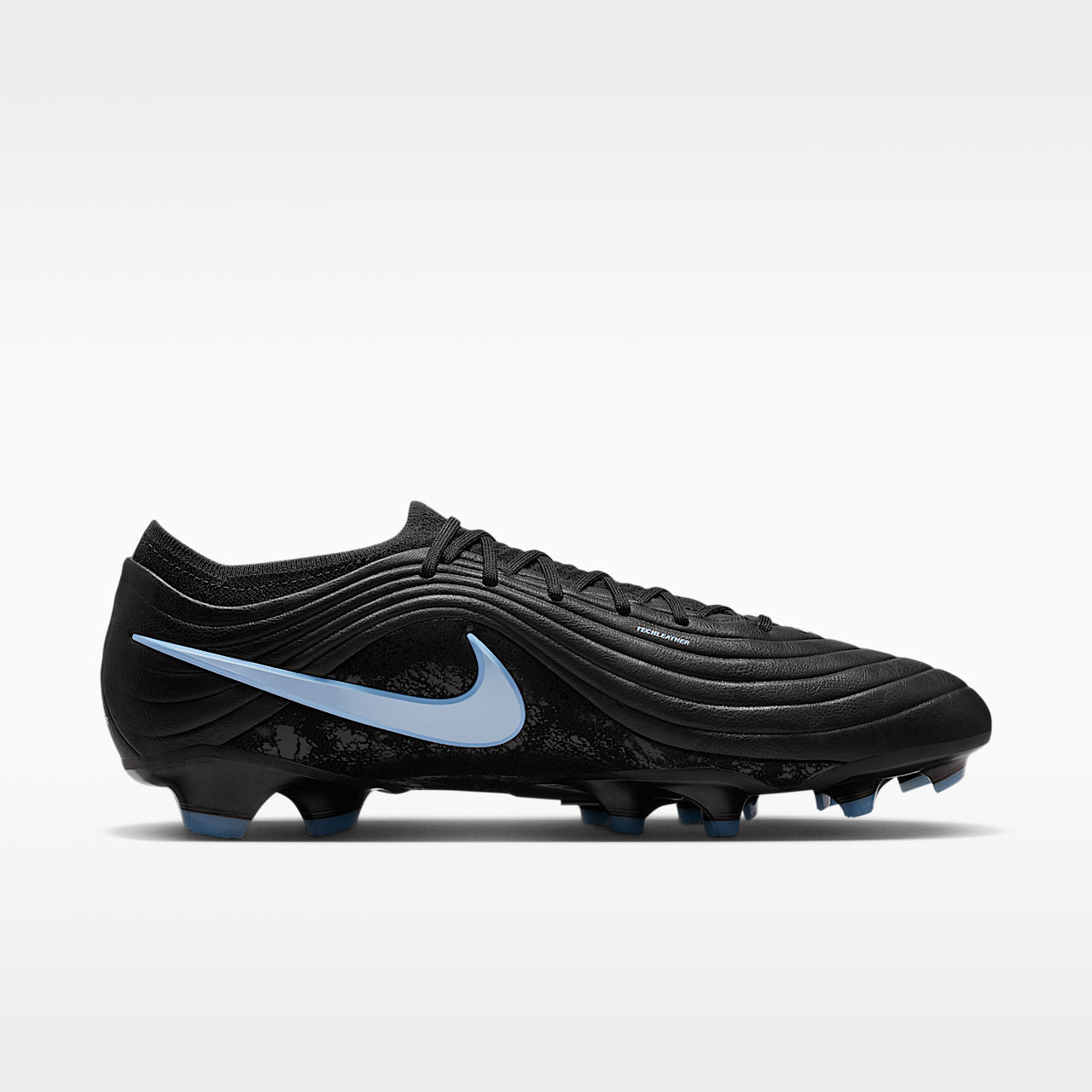 Tiempo Maestro Elite Low-Top Soccer Cleats TECHLEATHER Black/Ice Blue